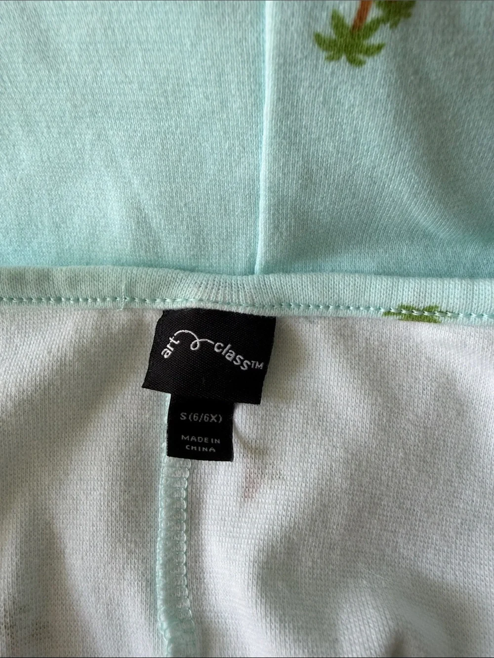 art class Mint Green/Turquoise Palm-Print Fitted Tank Dress